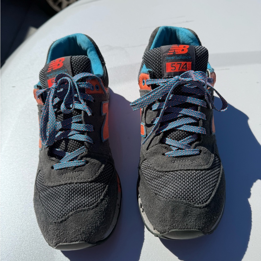 New Balance 574 Gray and Orange Men's Shoes